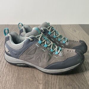 Merrell Women's Size 8.5 Gray and Teal Hiking Shoes - Select Dry